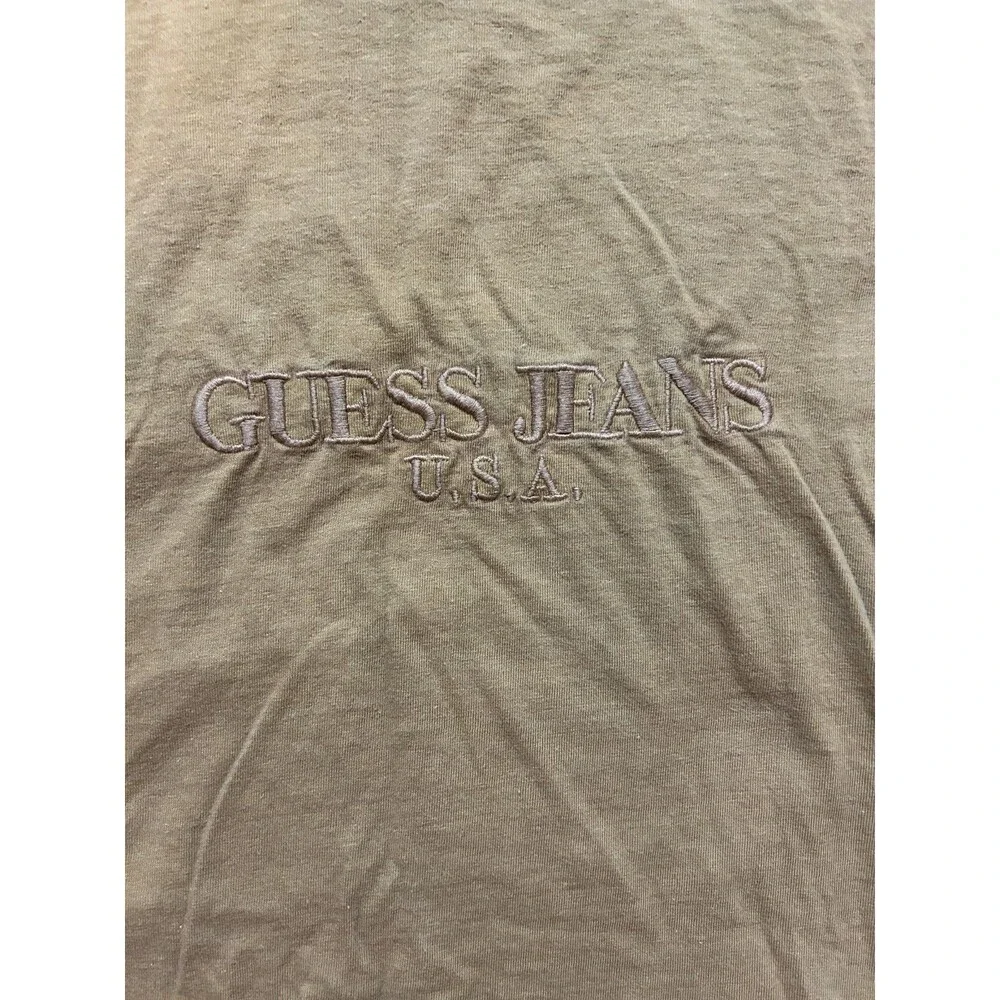 Vintage Guess By Georges Marciano Brown Long Sleeve T Shirt Mens Sz XLarge - Picture 2 of 6